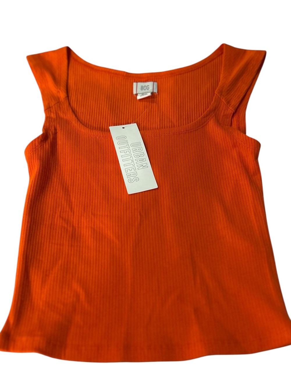 Urban Outfitters Orange Ribbed Square-Neck Tank Top 🆕